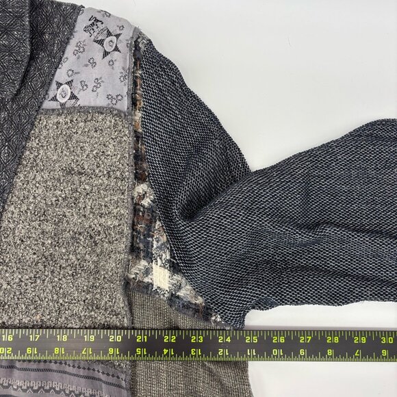 Donna Jessica Art-to-Wear Patchwork Blazer Size 2 Large Metal Buttons Grunge - Picture 8 of 13